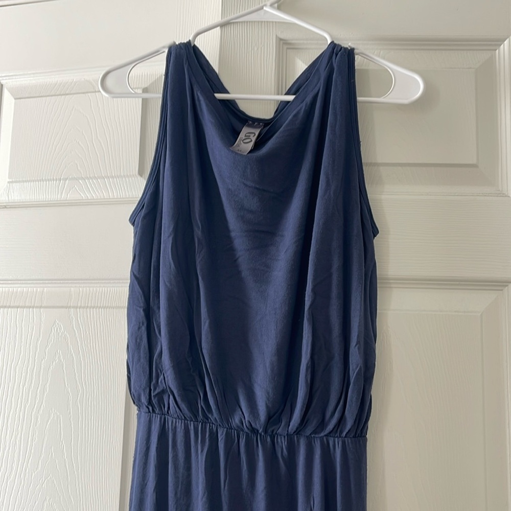Go Couture navy blue/ grey maxi dress